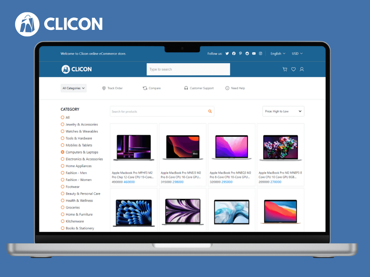 Clicon E-commerce full preview 1